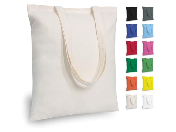 TOPDesign plain cotton canvas tote bags 5 pack for party favors