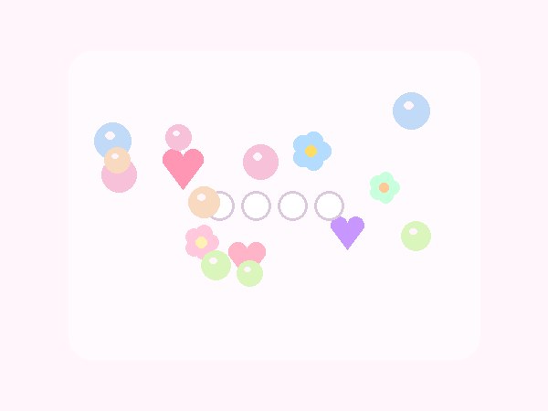 Big colorful beaded keychain kit with heart and flower shaped beads