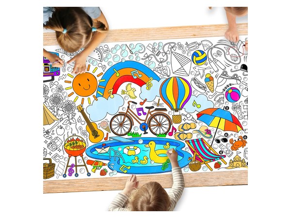 Giant coloring poster for kids to color together