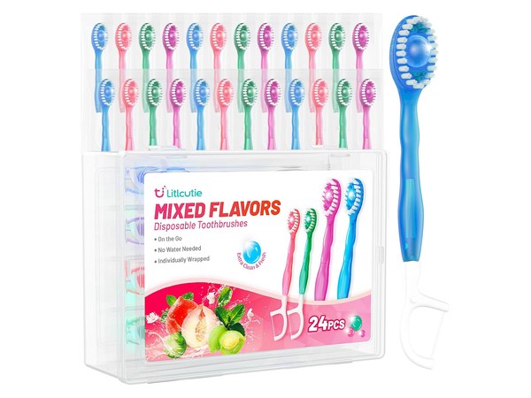 Disposable individually wrapped travel toothbrushes with toothpaste