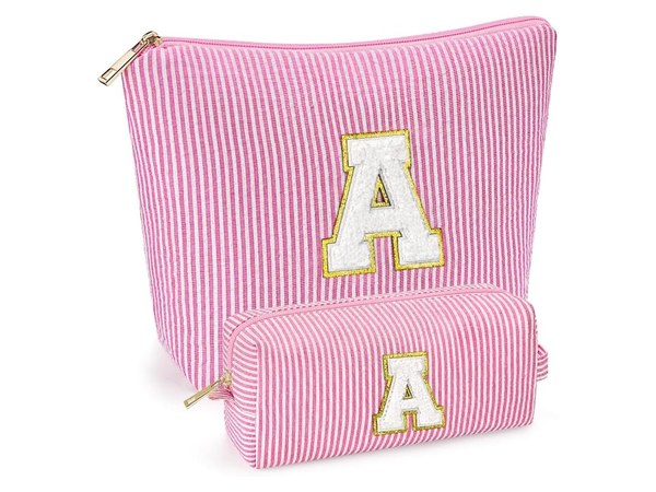 Personalized hanging toiletry bag with initial for kids and tweens