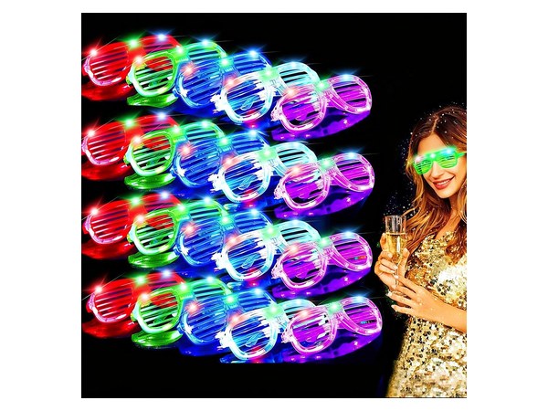Light-up LED party glasses in multiple colors