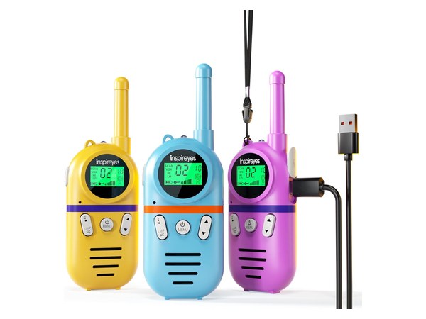 Set of three kids walkie talkies for outdoor play