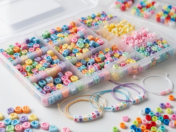 Colorful alphabet letter beads for friendship bracelets