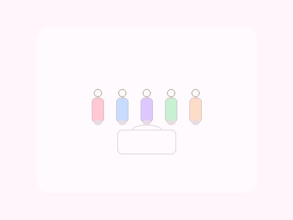 Lip balm keychain cap holder in pastel colors for attaching lip gloss to keys
