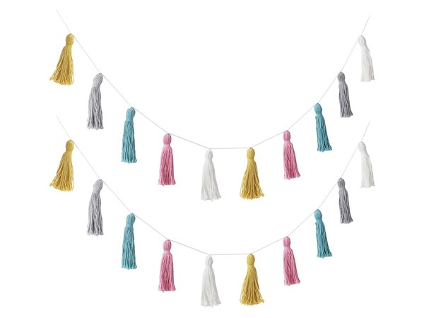 Pastel boho tassel garland 2 pack for parties