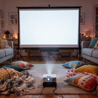 100-inch portable projector screen with stand