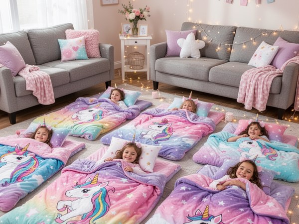 Kids unicorn sleeping bag