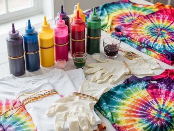Tie-dye kit supplies for pillowcase sleepover activity