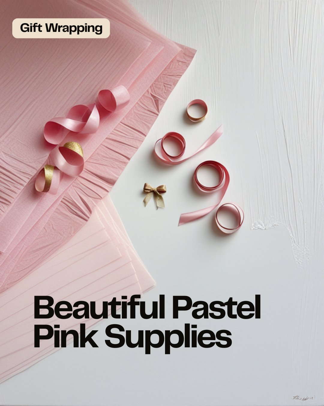 Pink tissue paper and ribbon for party gift bags