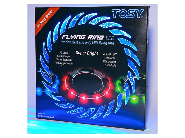 TOSY LED light up flying ring for nighttime backyard games