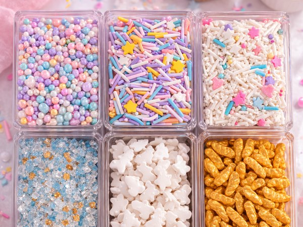 Unicorn sprinkles edible set for decorating party treats