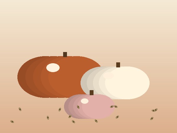 Set of velvet faux pumpkins in rust, cream, and dusty rose for cozy fall decor