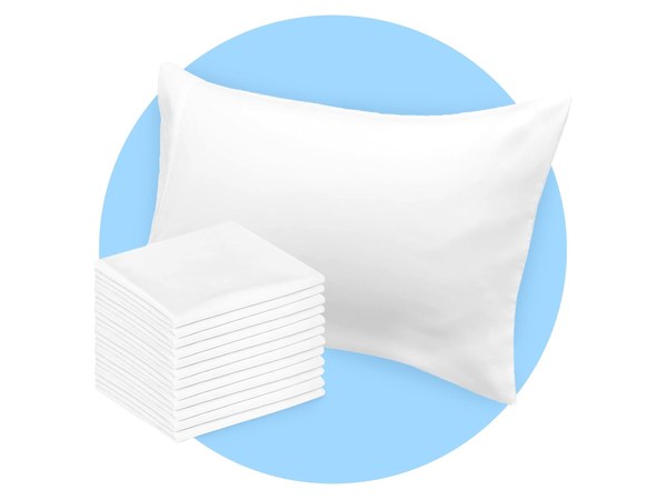 Set of plain white cotton pillowcases for tie dye