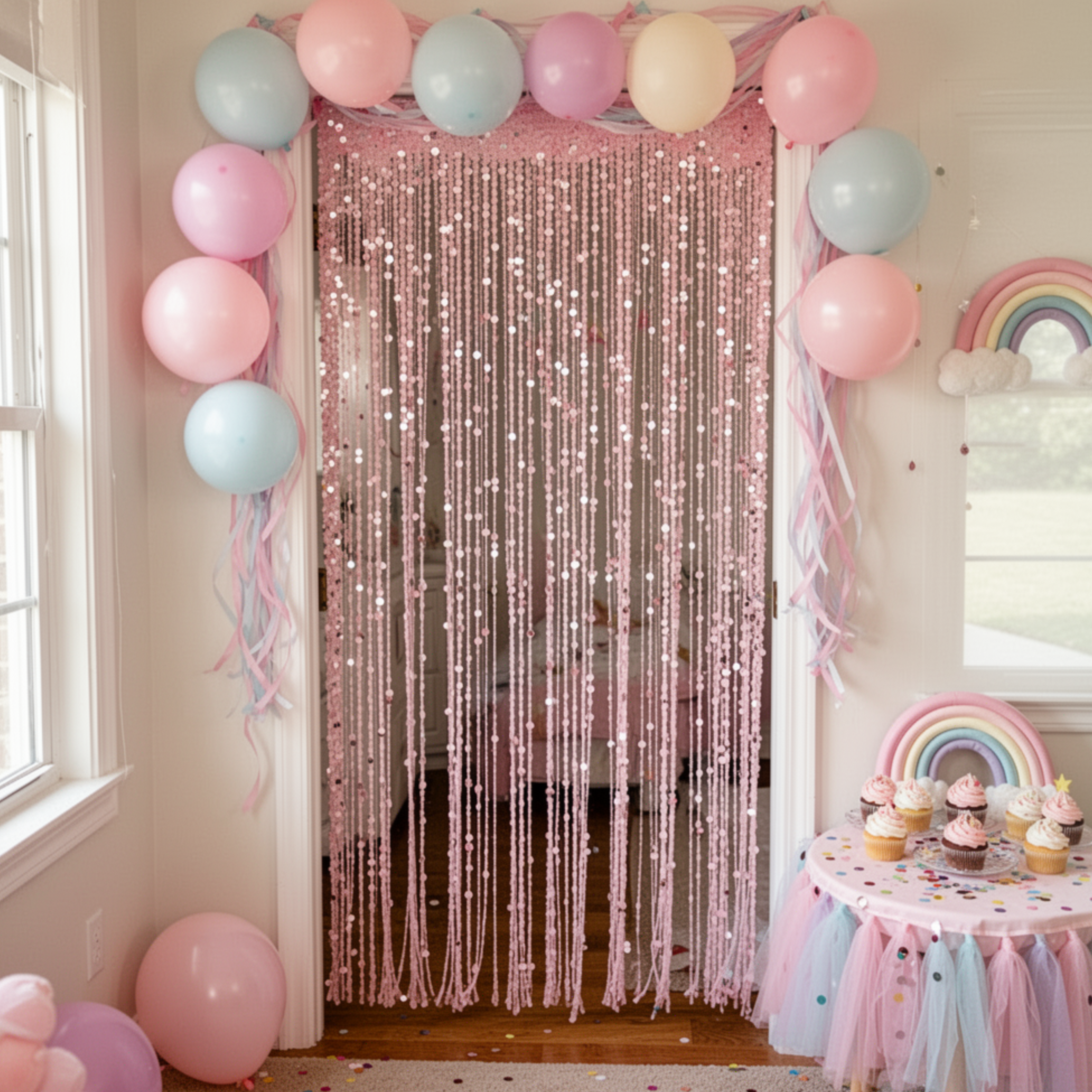 Unicorn door streamers for party entrance decoration